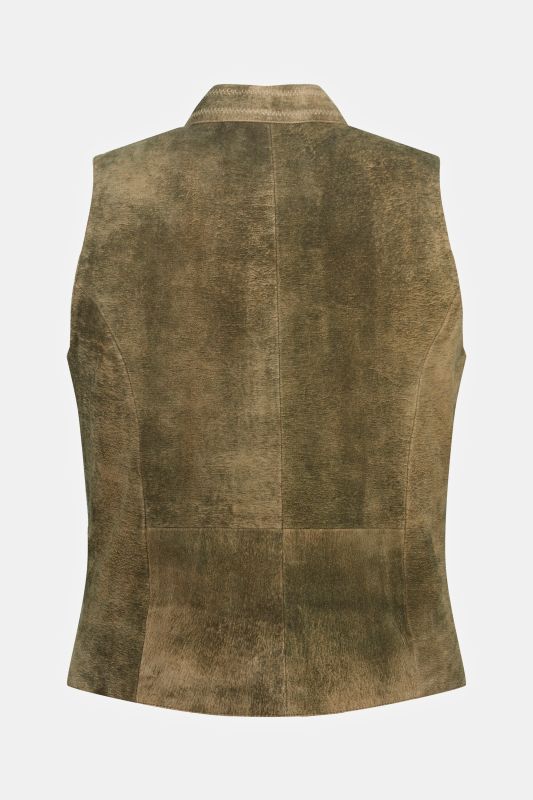 Gilet traditionnel JP 1880, en cuir suédé de chèvre, col Mao - jusqu'au 72