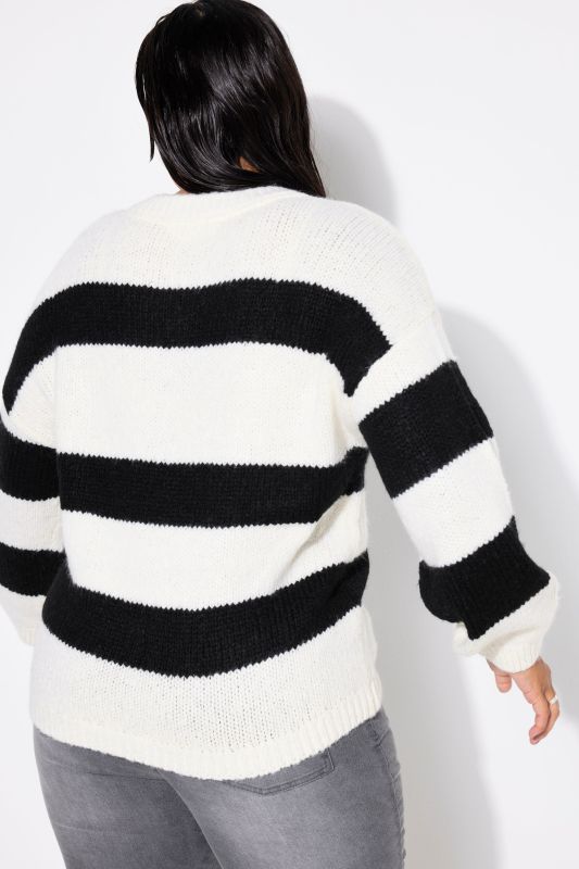 Pull oversize à larges rayures et message