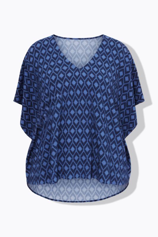 Blouse oversize, motif losanges