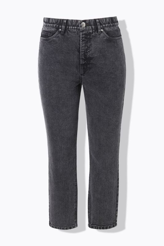 Jean Mom 5 poches, fines rayures