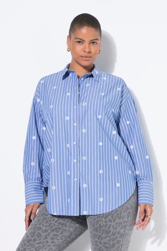 Chemisier oversize, rayures et paillettes