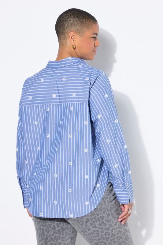 Chemisier oversize, rayures et paillettes