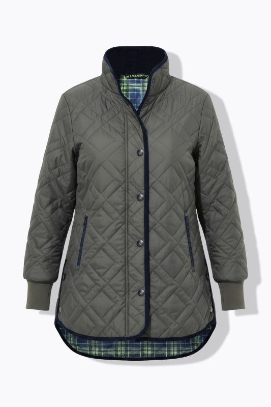 Blouson matelassé avec doublure à carreaux et col montant