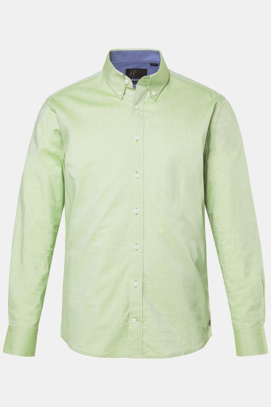 Chemise JP 1880 TwoTone, manches longues et col à pointes boutonnées, coupe Modern Fit - jusqu'au 8 XL