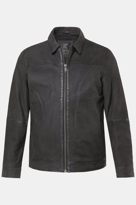 Veste JP 1880 en véritable en cuir d'agneau, coupe blouson et col chemise - jusqu'au 7 XL