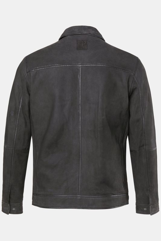 Veste JP 1880 en véritable en cuir d'agneau, coupe blouson et col chemise - jusqu'au 7 XL