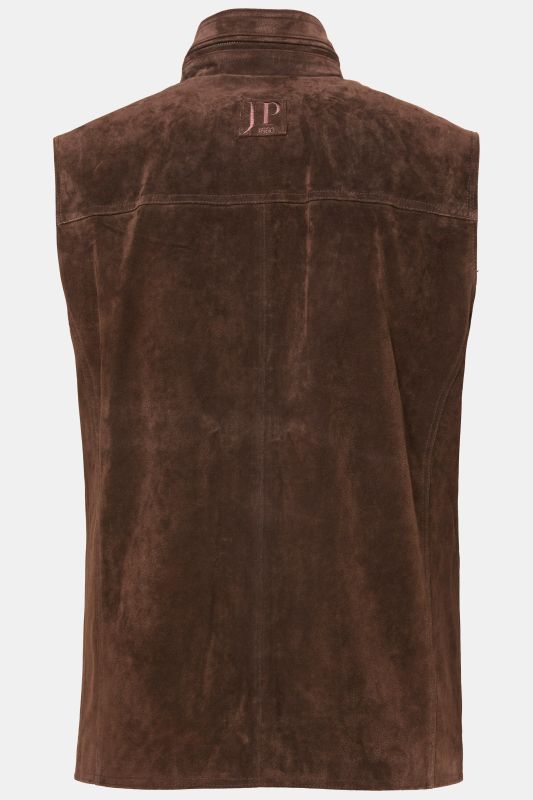 Veste en cuir JP 1880, modèle sans manches, cuir suédé split robuste et col montant - jusqu'au 7 XL