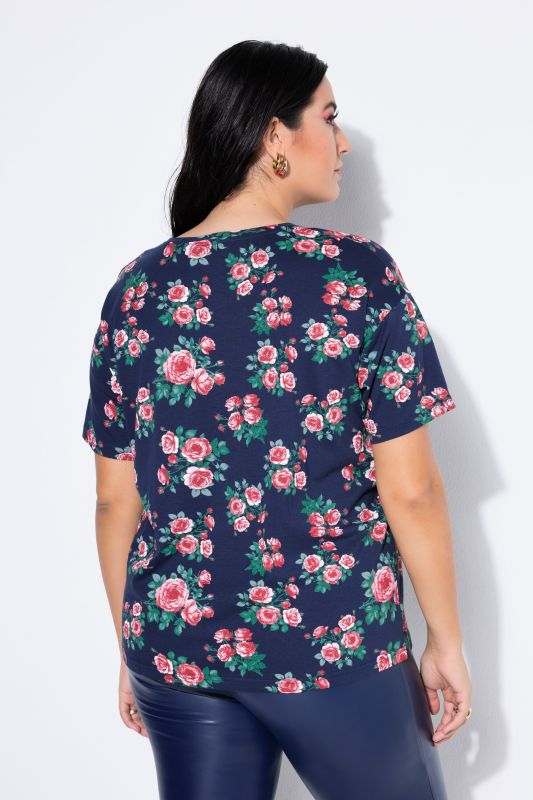 T-shirt oversize, imprimé roses