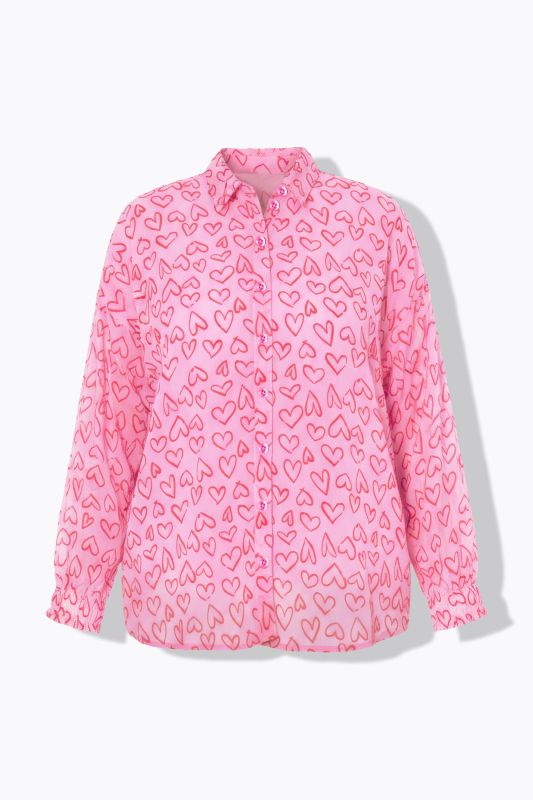 Chemisier oversize à imprimé cœur floqué