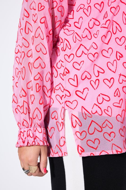 Chemisier oversize à imprimé cœur floqué