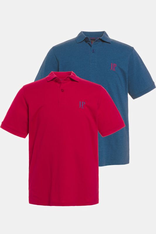 Lot de 2 polos, collection Basic - coton piqué, peigné