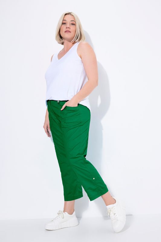 Pantalon cargo 7/8. Taille confortable, Attaches