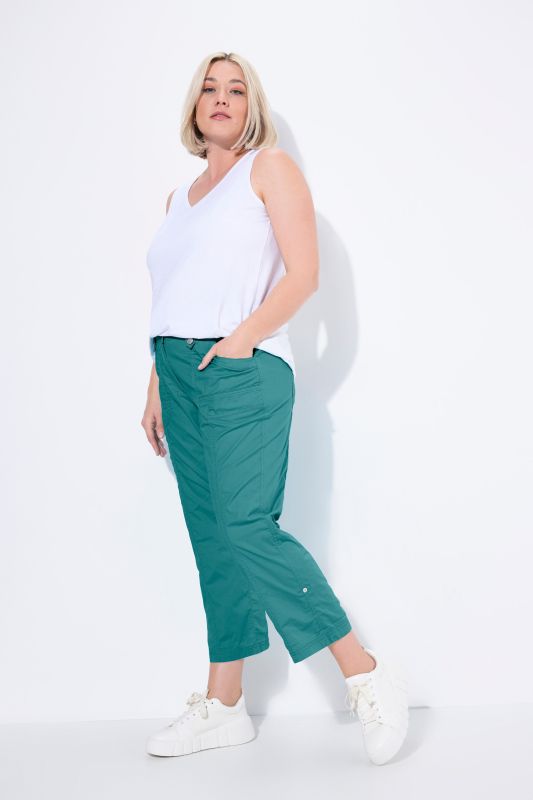 Pantalon cargo 7/8. Taille confortable, Attaches