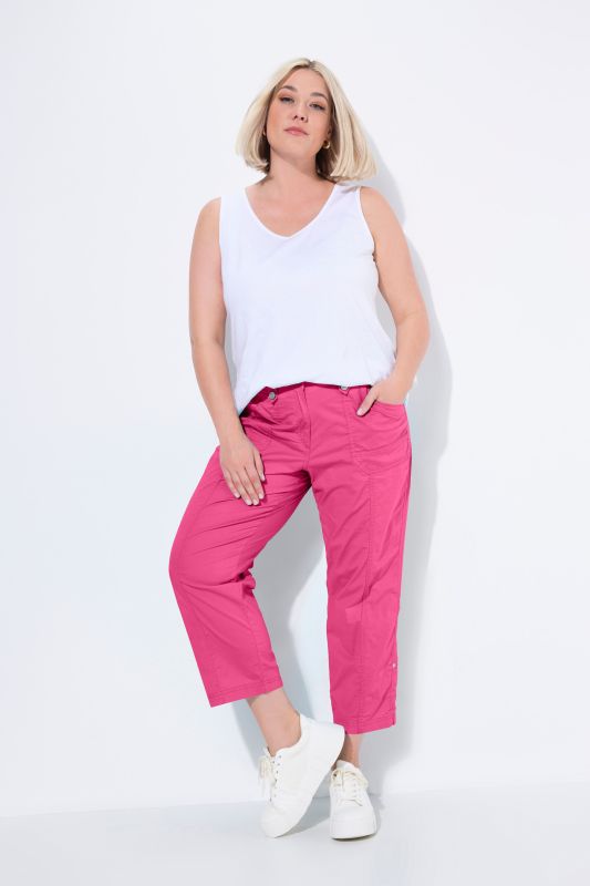 Pantalon cargo 7/8. Taille confortable, Attaches