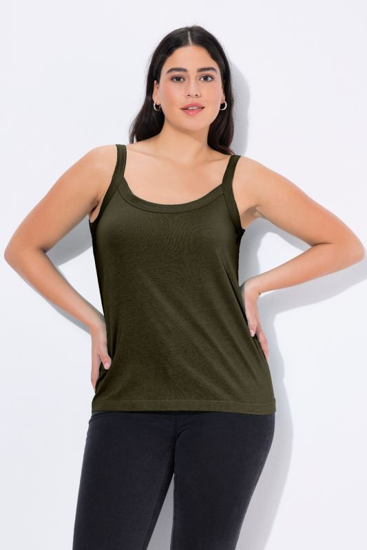 Débardeur à fines bretelles et décolleté rond, en modal mélangé