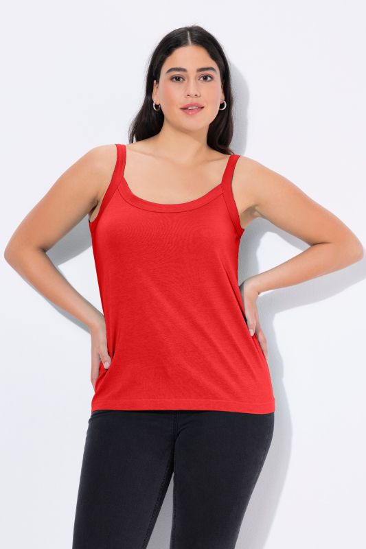 Débardeur à fines bretelles et décolleté rond, en modal mélangé