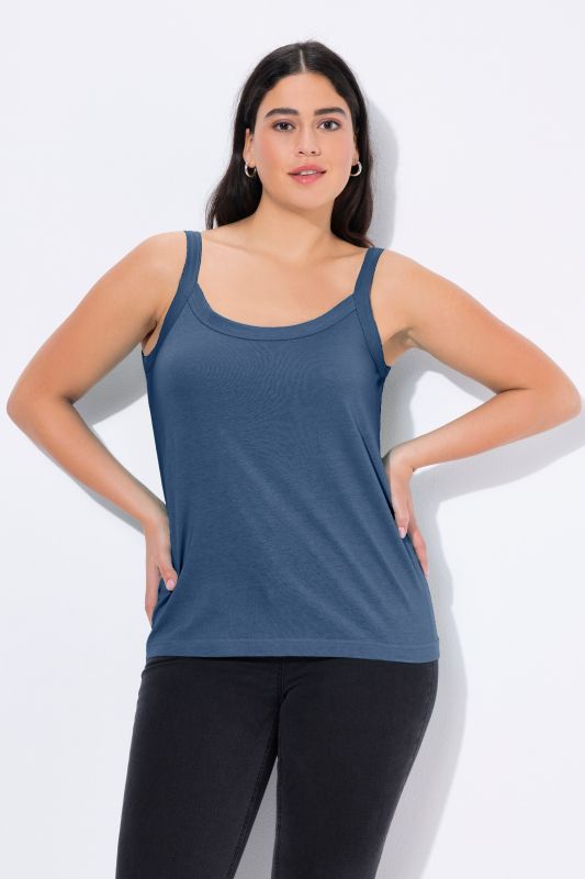 Débardeur à fines bretelles et décolleté rond, en modal mélangé