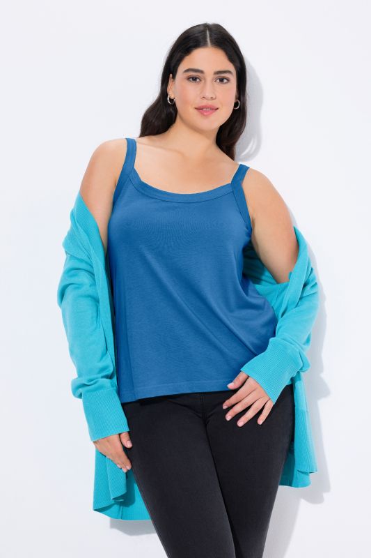 Débardeur à fines bretelles et décolleté rond, en modal mélangé