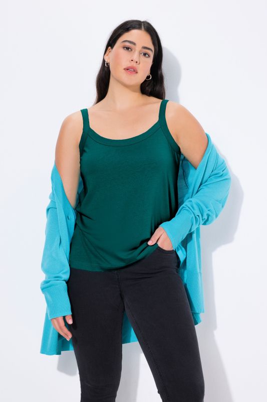 Débardeur à fines bretelles et décolleté rond, en modal mélangé