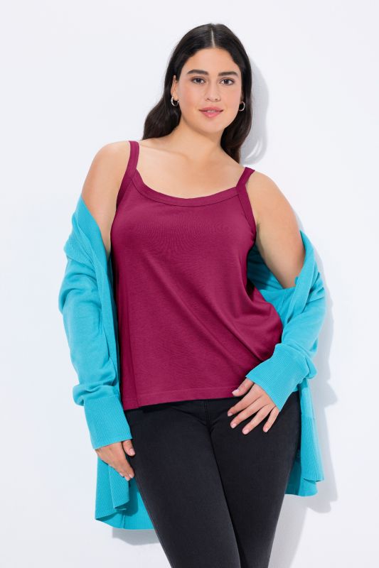 Débardeur à fines bretelles et décolleté rond, en modal mélangé