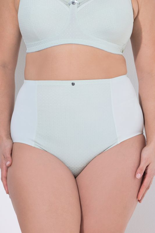Culotte gainante, taille haute, empiècement jacquard
