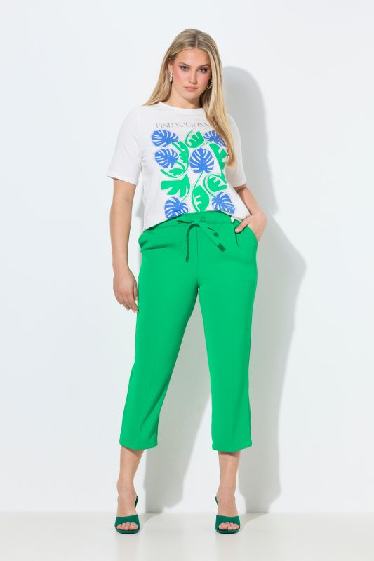 Pantalon 7/8 à pinces. Taille élastique