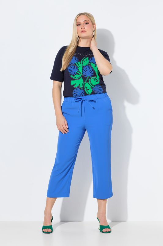 Pantalon 7/8 à pinces. Taille élastique