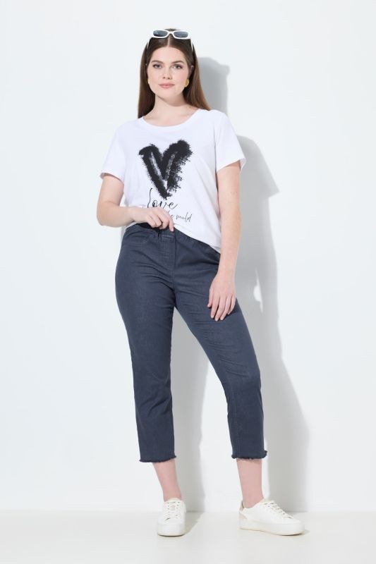 Pantalon 7/8 Sienna. Jambe étroite et ourlet frangé