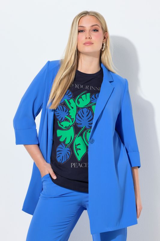 Blazer col à revers. Fermeture 1 bouton et manches 3/4