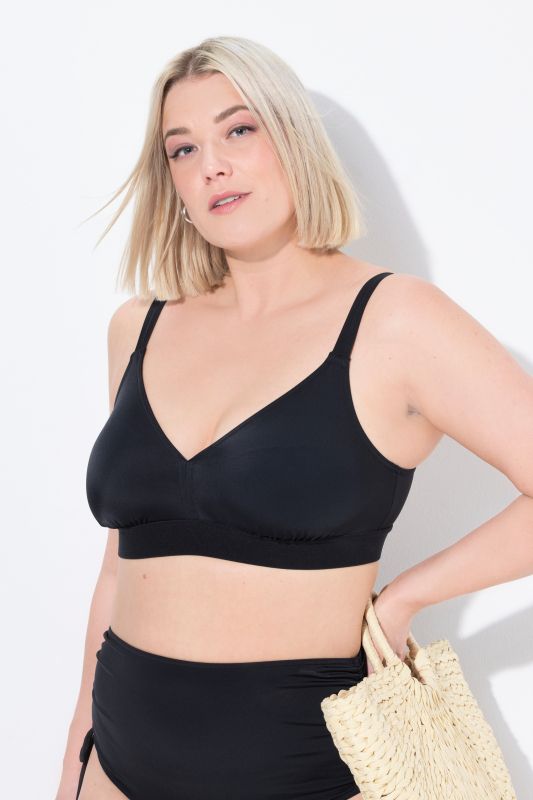 Haut de bikini sans bonnets souples. Doublure intégrale. Matière recyclée