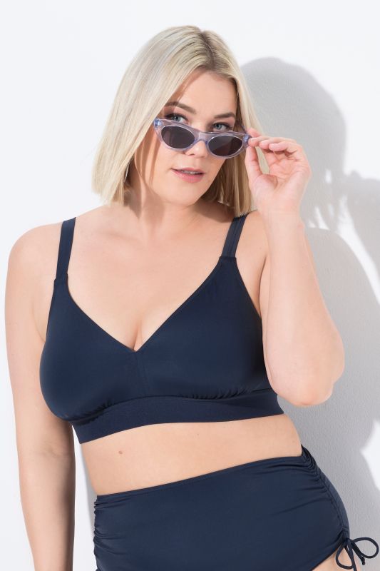 Haut de bikini sans bonnets souples. Doublure intégrale. Matière recyclée