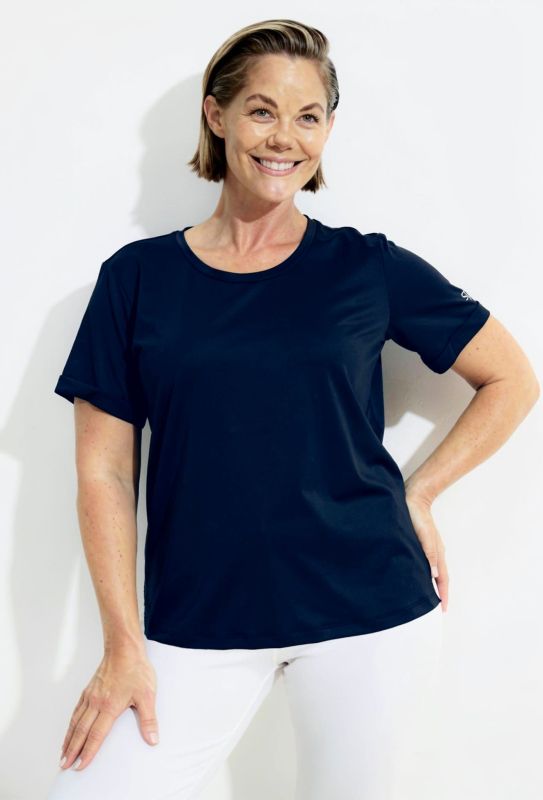 T-shirt technique UV 50+. Col rond et manches courtes. Matière recyclée