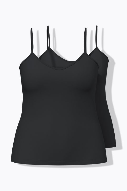 Hauts à col rond et fines bretelles. Lot de 2.