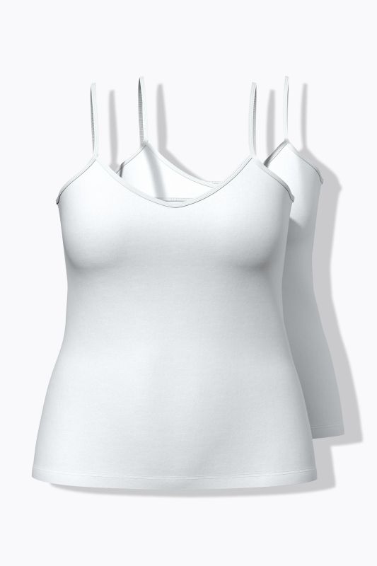 Hauts à col rond et fines bretelles. Lot de 2.