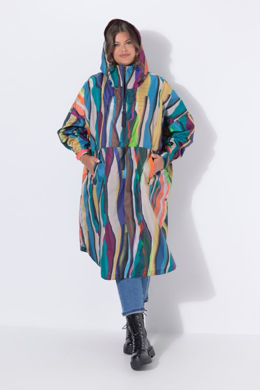 Poncho de pluie technique, modèle unisexe, capuche et logo poitrine