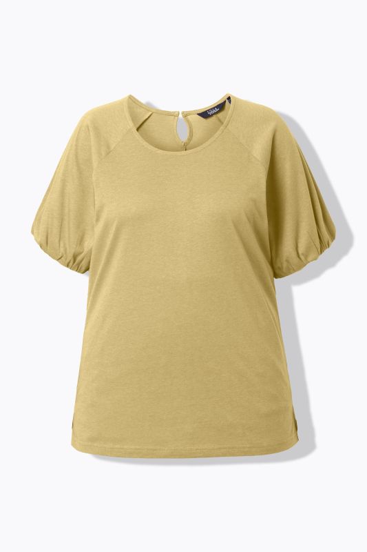 T-shirt en modal mélangé, col rond et manches courtes ballon