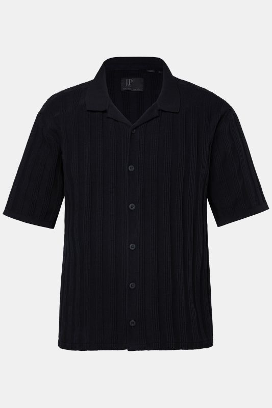 Chemise en maille JP 1880, coupe Cuba-Fit, manches courtes et col cubain - jusqu'au 8 XL
