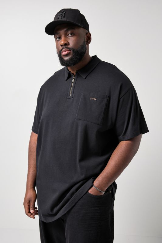 Polo oversize STHUGE, manches courtes et fermeture zippée - jusqu'au 8 XL