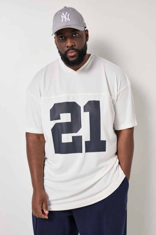 T-shirt STHUGE, imprimé sur le devant, col en V et manches courtes - jusqu'au 8 XL