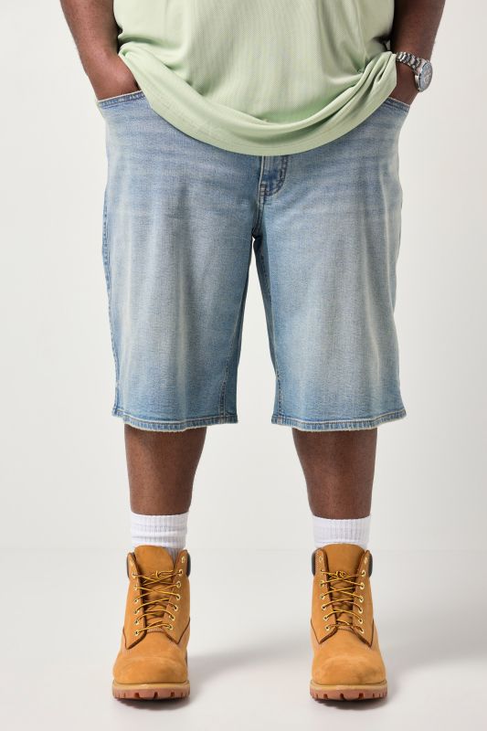 Bermuda en jean STHUGE, 5 poches, coupe Straight Fit - jusqu'à la taille 74