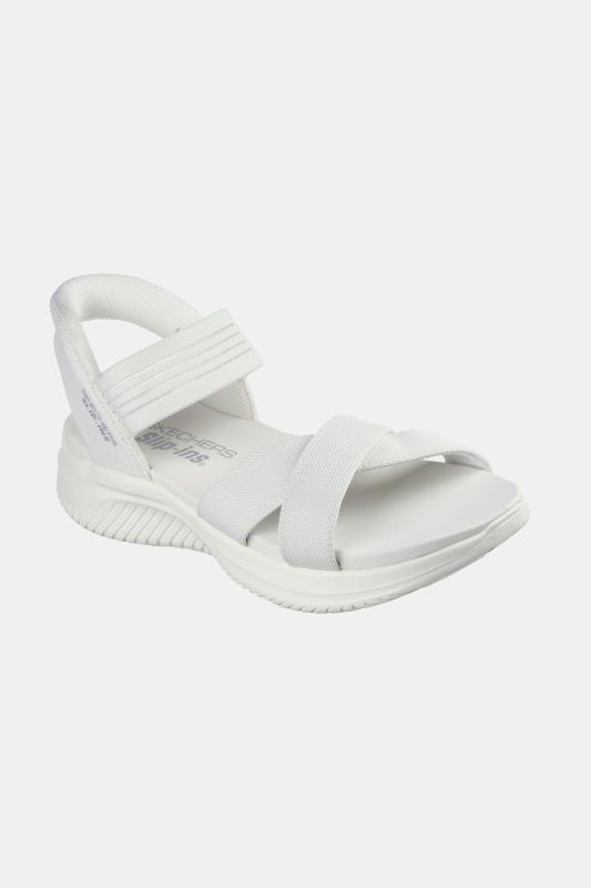 Sandales véganes à enfiler, marque Skechers, modèle très léger et mousse à mémoire de forme - largeur confortable