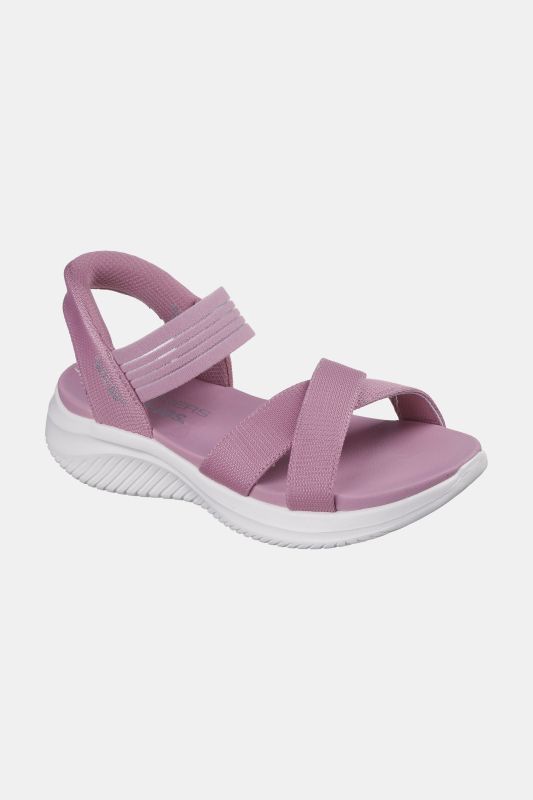 Sandales véganes à enfiler, marque Skechers, modèle très léger et mousse à mémoire de forme - largeur confortable