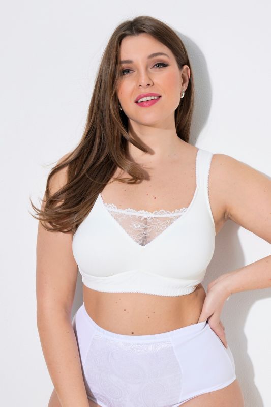 Bralette sans armatures, microfibre et entelle - bonnet B-F