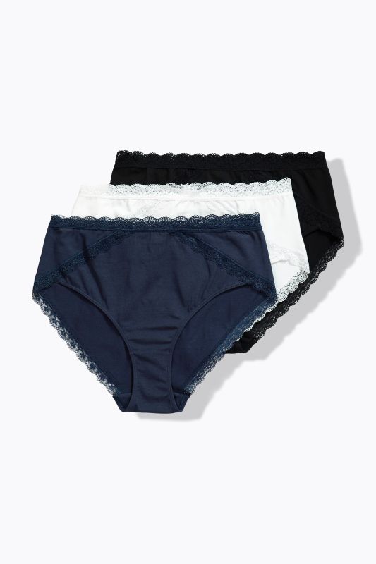 Lot de 3&nbsp;culottes midi, ceinture en dentelle