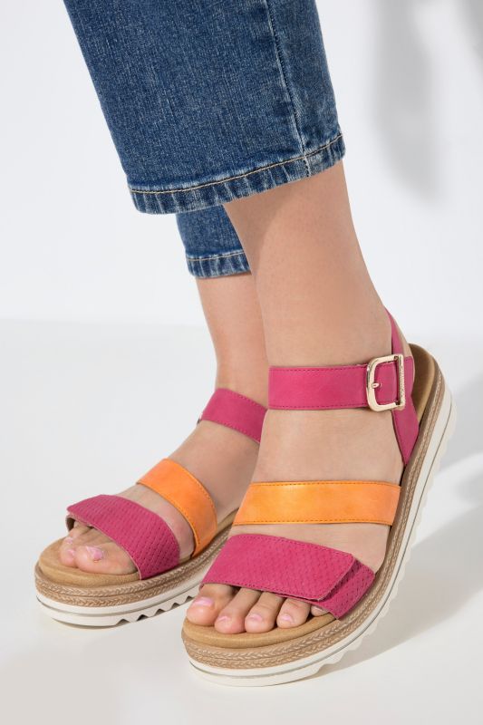 Sandales compensées Remonte, modèle végane - largeur F 1/2