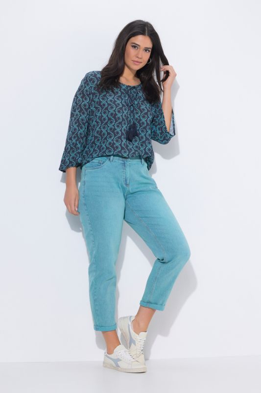 Jean Boyfriend jambe large, délavage tendance et matière extensible