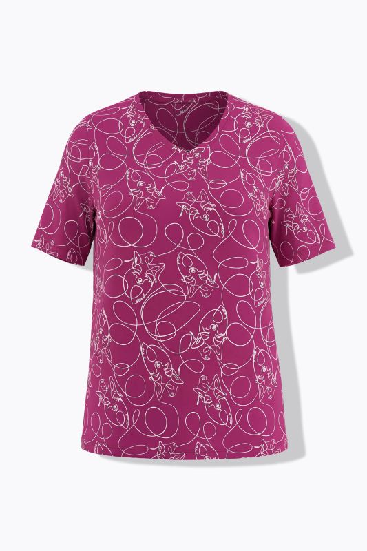 T-shirt animaux fantaisie, coupe Classic Fit, col en V et manches courtes