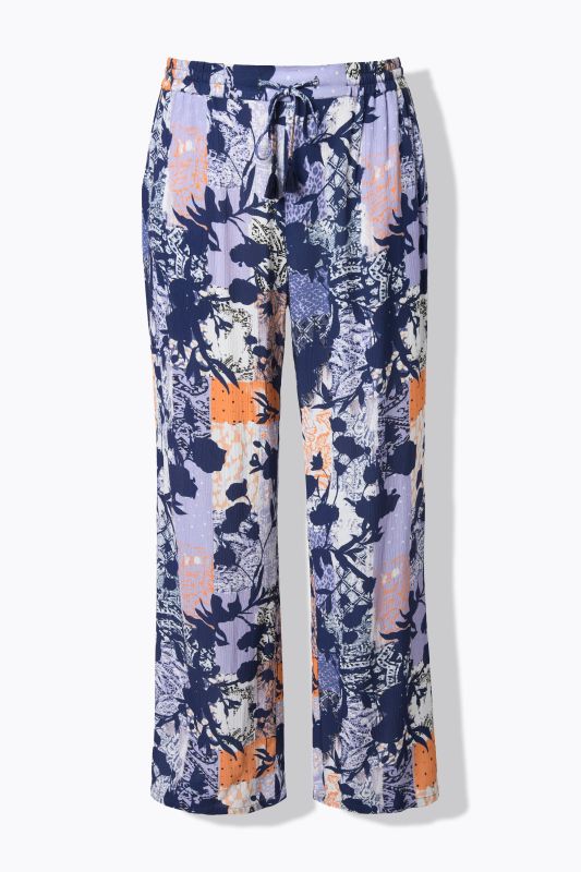 Pantalon Rose, imprimé à fleurs, jambe large et taille élastique