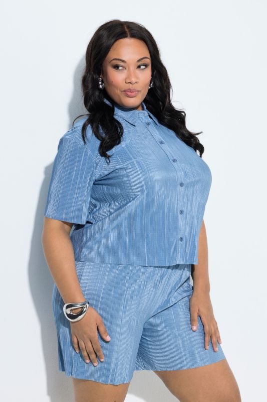 Shorty plissé, avec taille élastique et cordon de serrage