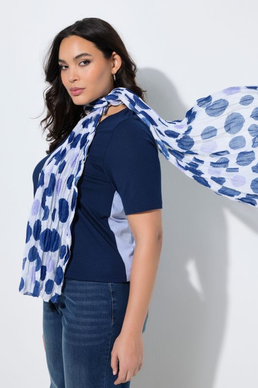 Écharpe effet froissé, motif à pois